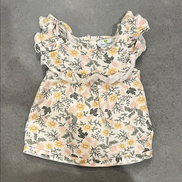 emma’s garden Other - Floral Ruffle Baby Tank Top in Cream, Yellow & Pink (18 months)